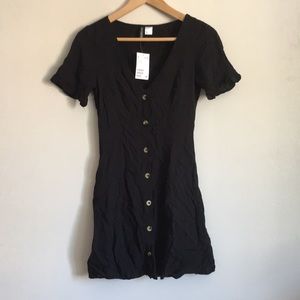 Black button-up skater dress